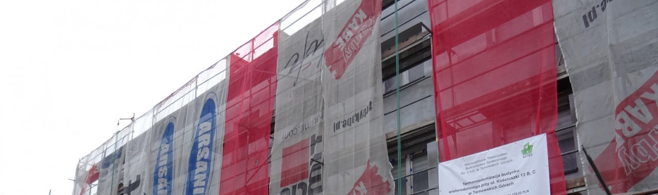 Postęp prac termomodernizacyjnych w budynku przy ul. Kościuszki 13b-c