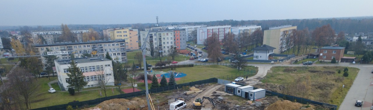 Postęp prac budowlanych na inwestycji w Miasteczku Śląskim przy ul. Białego